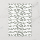 Wreath Monogram Sage Green Eleganter Empfang Begleitkarte (Rückseite)