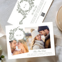 Wreath Monogram Sage Green Two Foto Wedding