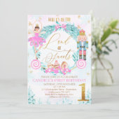 Wreath Nutcracker Land der Süßigkeiten Geburtstag Einladung (Stehend Vorderseite)