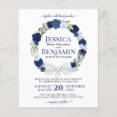 Wreath of Blue Rose Elegantes HAUSHALT Einladung z (Vorderseite)