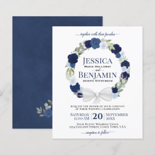Wreath of Blue Rose Elegantes HAUSHALT Einladung z