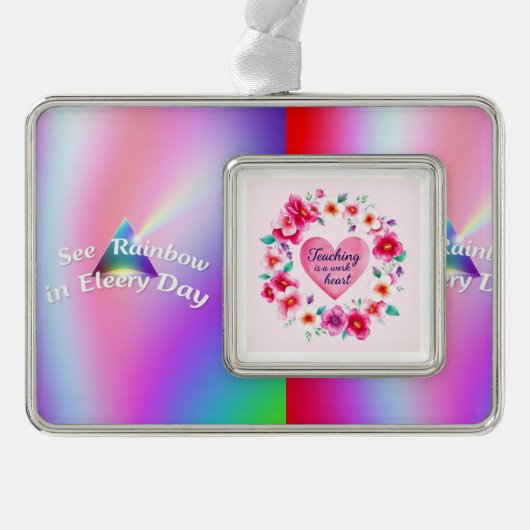 Wreath of Educator Joy Rahmen-Ornament Silber (Vorderseite)