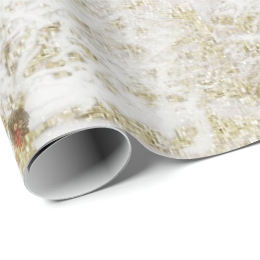 Wreath on Snow Tree Geschenkpapier (Rolleneckpunkt)