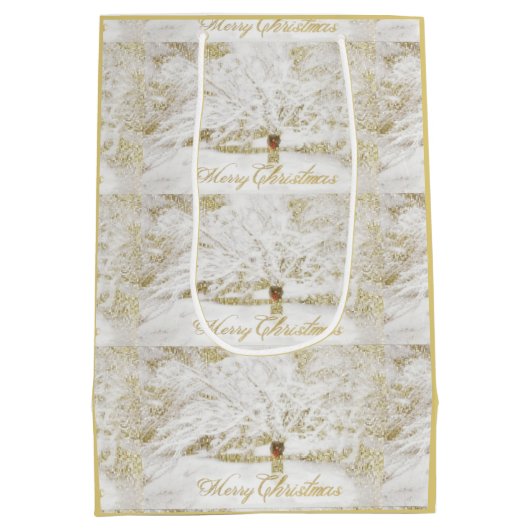 Wreath on Snow Tree Mittlere Geschenktüte (Rückseite)