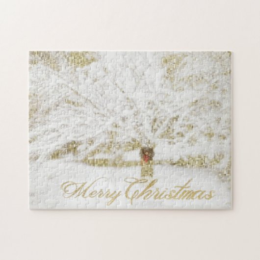 Wreath on Snow Tree Puzzle (Horizontal)