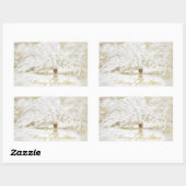 Wreath on Snow Tree Rechteckiger Aufkleber (Blatt)