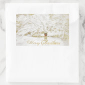 Wreath on Snow Tree Rechteckiger Aufkleber (Tasche)