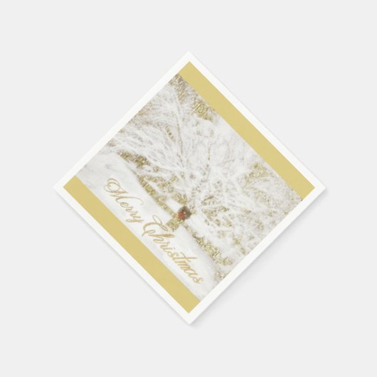 Wreath on Snow Tree Serviette (Ecke)