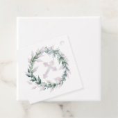 Wreath & Pink Cross Kommunion Taufe Christening Geschenkanhänger (Beispiel)