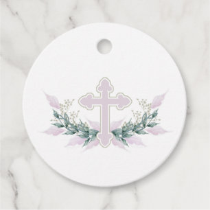 Wreath Pink Cross Kommunion Taufe Christening Geschenkanhänger