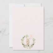 Wreath Pink Floral Irgendein sonniger 1. Geburtsta Einladung (Rückseite)