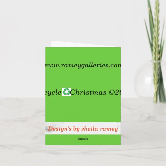 Wreath Recycelte Weihnachtskarte Feiertagskarte (Rückseite)