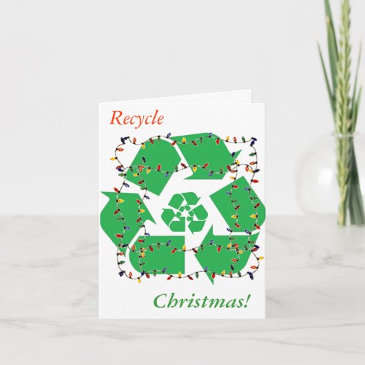 Wreath Recycelte Weihnachtskarte Feiertagskarte (Vorderseite)