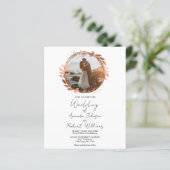 Wreath Rose Gold Foil Calligrafy Foto Hochzeit in (Stehend Vorderseite)