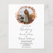 Wreath Rose Gold Foil Calligrafy Foto Hochzeit in (Vorderseite)