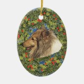 Wreath Rough Collie Keramikornament (Vorne)