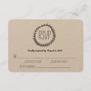 Wreath Rustic Kraft UAWG RSVP Karte