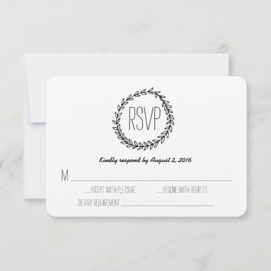 Wreath Rustic Kraft UAWG RSVP Karte (Vorderseite)