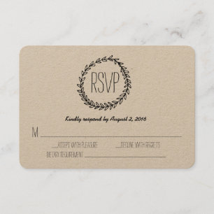 Wreath Rustic Kraft UAWG RSVP Karte
