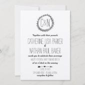 Wreath Rustic Kraft Wedding Einladung (Vorderseite)