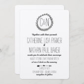 Wreath Rustic Kraft Wedding Einladung (Vorne/Hinten)