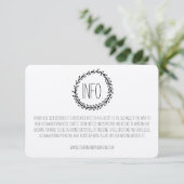 Wreath Rustic Kraft Wedding Information Card Begleitkarte (Stehend Vorderseite)