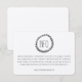 Wreath Rustic Kraft Wedding Information Card Begleitkarte (Vorne/Hinten)