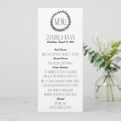 Wreath Rustic Kraft Wedding Menu Menükarte (Stehend Vorderseite)
