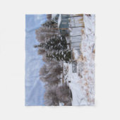 Wreath Snowy Ranch House Fleecedecke (Vorderseite)