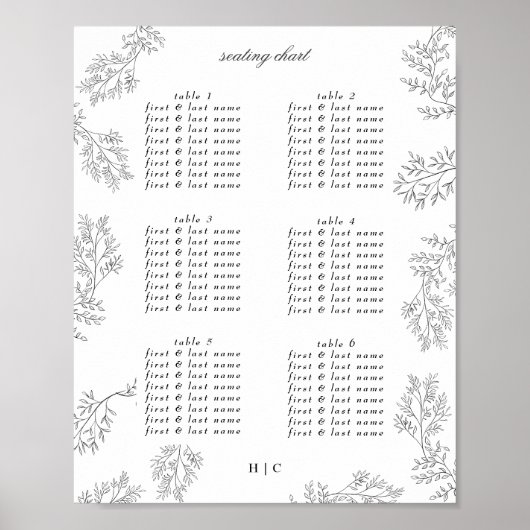 Wreath Traditionelle blumenkranke Minimale Hochzei Poster (Vorne)