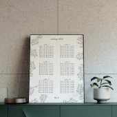 Wreath Traditionelle blumenkranke Minimale Hochzei Poster