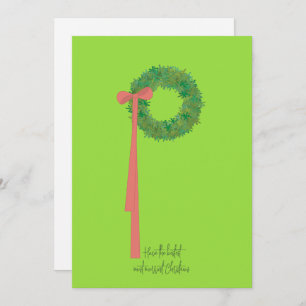 Wreath und Ribbon Feiertagskarte