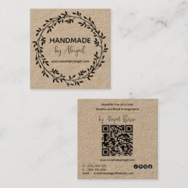 Wreath Vines Handmade | Handgefertigte Visitenkart Quadratische Visitenkarte