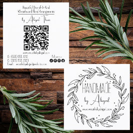 Wreath Vines Handmade | Handgefertigte Visitenkart Quadratische Visitenkarte