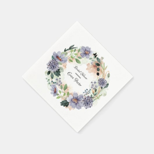 Wreath Watercolor Brautparty Serviette (Ecke)