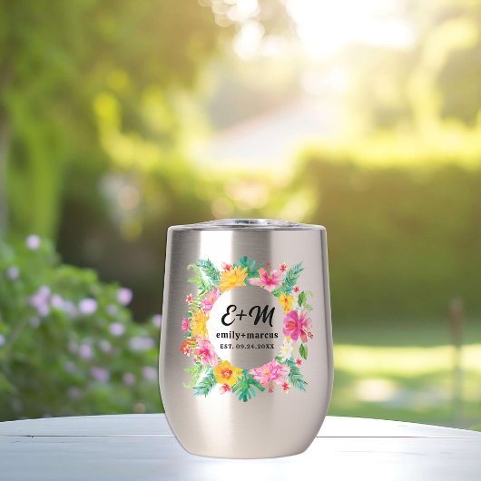 Wreath Wedding Monogram für tropische Blume