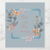Wreath Wedwers Floral Vector Vielen Dank Weinetikett (Einzelnes Label)