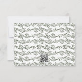 Wreath White Sage Green Elegant Wedding QR CODE RSVP Karte (Rückseite)