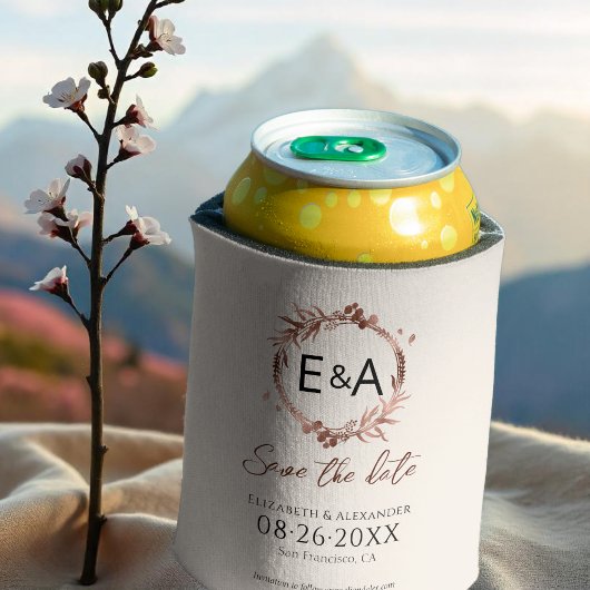 Wreath Wildblume Spring Wedding Save the Date Dosenkühler