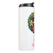 Wreath with Gingerbread Men Thermosbecher (Nach links gedreht)