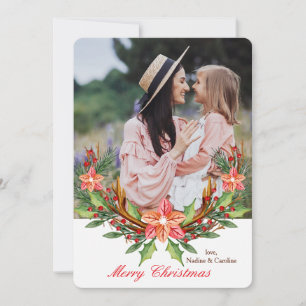 Wreathed Foto Holiday Card Einladung