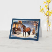 Wreathed Horse Christmas Card Karte (Gelbe Blume)