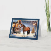 Wreathed Horse Christmas Card Karte (Vorderseite)