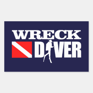 Wreck Diver 2 Rechteckiger Aufkleber