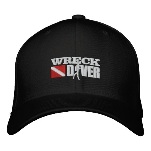 Wreck Diver bestickte Cap Bestickte Baseballkappe (Vorderseite)