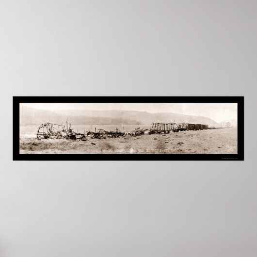 Wreck German Train WWI Foto 1918 Poster (Vorne)
