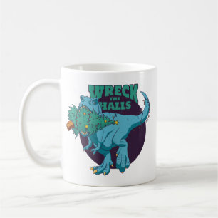 Wreck the Halls T-rex Weihnachten Kaffeetasse