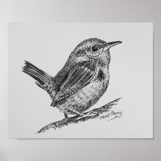 Wren Bird Art Poster (Vorne)