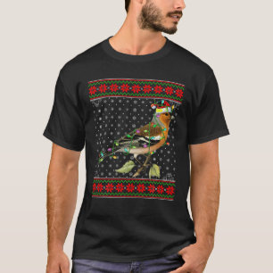 Wren Bird Christmas Lights Ugly Sweater Santa Wren T-Shirt