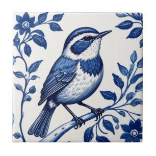 Wren Bird Delft Blau und Weiß Blumendekoration Fliese